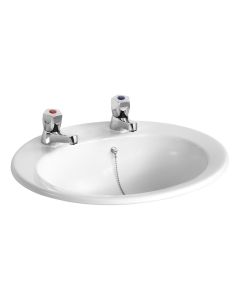 Armitage Shanks Sandringham Countertop Washbasin 500mm - 2 tap hole & overflow and chainstay