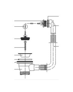 KWC DVS 32mm Stainless Steel Basin Waste with Plug