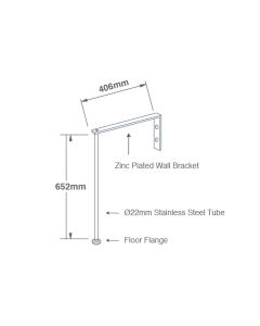 25" Stainless Steel Belfast Sink Legs & Brackets (x2) 