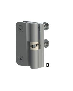 Satin Anodised Cubicle Hinge (Pair) with 2 T-Nut Fixings 