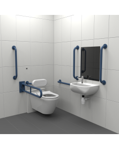 Fitzroy Of London Infrared Premium Rimless Wall Hung Doc M Toilet Pack - Left Handed, Dark Blue | NymaCARE