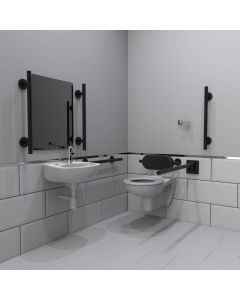 Fitzroy Of London Luxury Wall Hung Doc M Toilet Pack - Matt Black | Commercial Washrooms