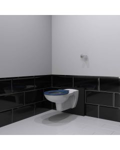 Fitzroy Of London Wall Hung Doc M Toilet with Pan, Cistern and Ring Only Seat - Dark Blue | Commercial Washrooms