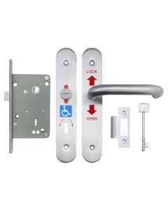 RADAR Disabled Door Lockset In Polished Aluminium 