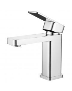 RAK-Compact Eco Square Chrome Mono Basin Mixer with Clicker waste | Commercial Washrooms