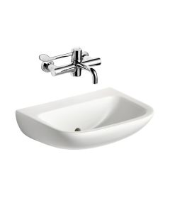 Armitage Shanks HTM64 Contour 21 (50cm) Back Outlet Wash Hand Basin Bundle