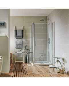 Scudo S6 Glass Pivot Shower Door - Chrome Frame