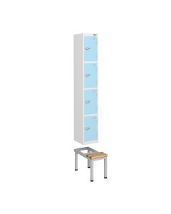 Steel Locker Stand with Seat for a Single Unit | Commercial Washrooms