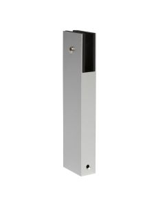 Square Non-adjustable Cubicle Foot Support | Satin Anodised Aluminium | Commercial Washrooms 