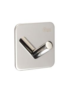 Single Coat Hook on 3M Adhesive Plate | Polished Stainless Steel