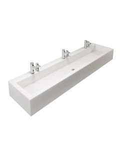 Ultra Fast Solid Surface Box Wash Trough with Underframe - White 