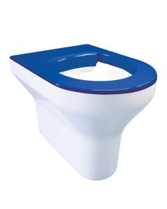 DVS Back to Wall Vandal Resistant Toilet Pan with Blue Seat