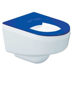 DVS Wall Hung Vandal Resistant Toilet with Blue Seat