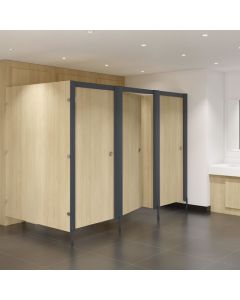 City Toilet Cubicles with Metal Pilasters