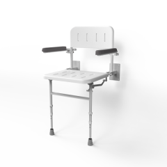 NymaPRO Wall Mounted Shower Seat with Back, Arms and Legs