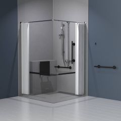 NymaSTYLE Exposed Valve Doc M Shower Pack with Luxury Grab Rails