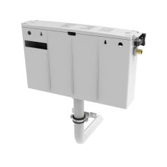 Dudley OSMO Concealed Toilet Cistern with Chrome Plated Round Dual Flush Push Button