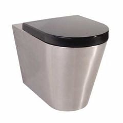 Twyford Stainless Steel back-to-wall toilet pan (optional seat and cover)