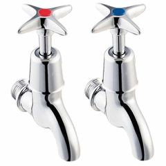 Twyford Sola 1/2" Cross Head Bib Taps (pair)