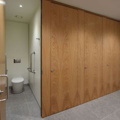 Flush Fronted, Full Height Veneer Toilet Cubicles (44mm Thick)