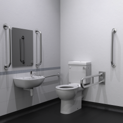 NymaCARE Premium Rimless Close Coupled Doc M Toilet Pack with Lockable Cistern Lid and Concealed Fixings