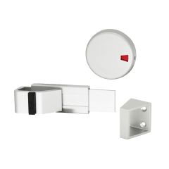 Value Loop Handle Multirol Toilet Cubicle Lock, Silver Anodised Aluminium