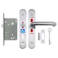 RADAR Disabled Door Lockset In Polished Aluminium