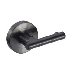 Black - Pilaster Mounted Stainless Steel Lever Arm Toilet Cubicle Lock - 12-13mm