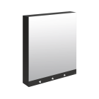 Delabie mirror cabinet with paper towel, hand drier, soap and sensor tap.