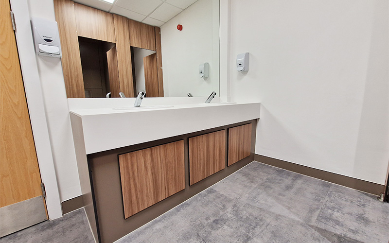Bournemouth University Washroom Design and Refurbishment - Wash Trough
