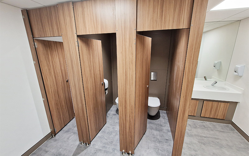 Bournemouth University Washroom Design and Refurbishment - Toilet Cubicles