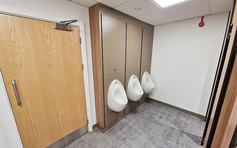 Bournemouth University Washroom Design and Refurbishment - Urinals