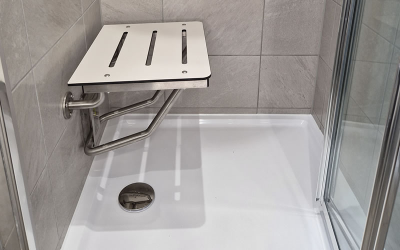 Washroom Refurbishment Shower Seat - Ferndown Golf Club Ladies