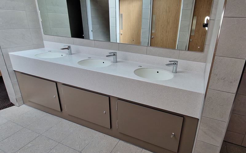 Washroom Refurbishment Inset Washtrough - Ferndown Golf Club Ladies