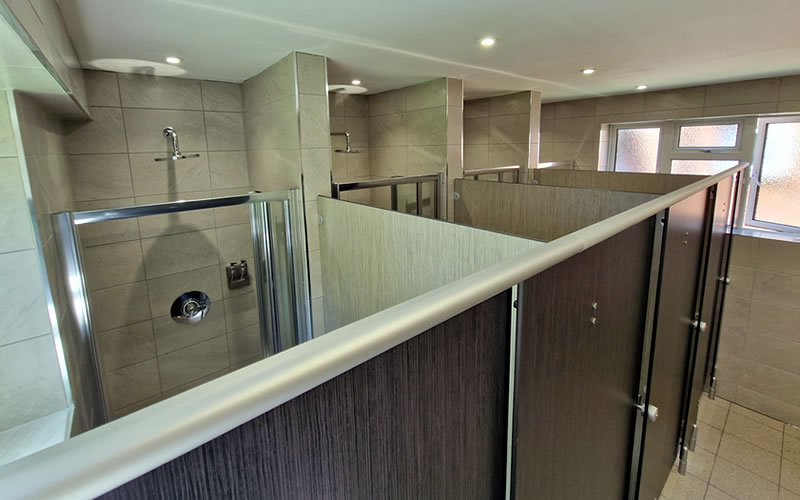 Washroom Refurbishment Shower Cubicles - Ferndown Golf Club Ladies