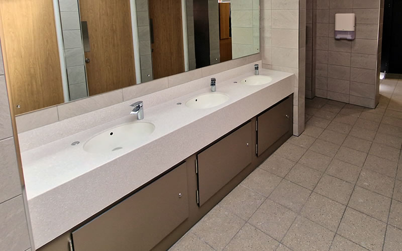 Washroom Refurbishment Inset Washtrough - Ferndown Golf Club Ladies