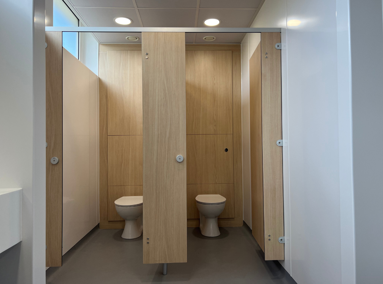 Epsome College Chaning Room Refurbishment - Toilet Cubicles