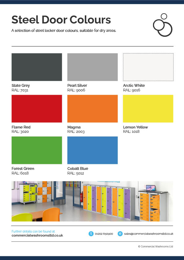 Steel Locker Door Colour Options